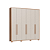 Roupeiro 06 Portas Safira 100% MDF - 3420M - Cedro/Off White - Moveis Castro - Imagem 4