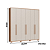Roupeiro 06 Portas Safira 100% MDF - 3420M - Cedro/Off White - Moveis Castro - Imagem 7