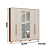 Roupeiro 06 Portas Safira 100% MDF com Espelho - 3420M - Cedro/Off White - Moveis Castro - Imagem 7