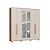 Roupeiro 06 Portas Safira 100% MDF com Espelho - 3420M - Cedro/Off White - Moveis Castro - Imagem 4