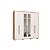 Roupeiro 06 Portas Safira 100% MDF com Espelho - 3420M - Cedro/Branco - Moveis Castro - Imagem 2