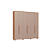 Roupeiro 06 Portas Safira 100% MDF - 3420M - Cedro/Duna - Moveis Castro - Imagem 2
