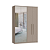 Roupeiro 04 Portas Elegance c/ 02 Portas Espelho - 4240A - Niquel - Moveis Castro - Imagem 4