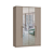 Roupeiro 04 Portas Elegance c/ 02 Portas Espelho - 4240A - Niquel - Moveis Castro - Imagem 5