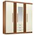 Roupeiro 03 Portas Aurora 3.3 c/ Espelho - 163843E - Jatoba/Areia - Santos Andirá - Imagem 2