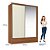Roupeiro 02 Portas de Correr Democrata - 163743 - Jatoba/Jatoba-Areia Flex - Santos Andira - Imagem 9