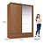 Roupeiro 02 Portas de Correr Democrata - 163743 - Jatoba/Jatoba-Areia Flex - Santos Andira - Imagem 10