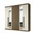 Roupeiro 06 Portas 04 Gavetas Buriti com Espelho - 162343E - Jatoba/Areia - Santos Andira - Imagem 2