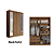 Roupeiro 04 Portas 02 Gavetas Buriti com Espelho - 162444E - Jatoba - Santos Andira - Imagem 4