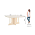 Mesa Mavi Quadrada 150cm c/ Vidro Ref. SC102-139 - Off White - Móveis Henn - Imagem 4