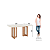 Mesa Yara Retangular 160cm c/ Vidro Ref. SC79-127 - Nature / Off White - Móveis Henn - Imagem 4