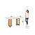 Mesa Yara Retangular 160cm c/ Vidro Ref. SC78-127 - Nature / Off White - Móveis Henn - Imagem 4