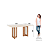 Mesa Yara Retangular 160cm Ref. SC80-127 - Nature / Off White - Móveis Henn - Imagem 4