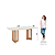 Mesa Yara Retangular 180cm c/ Vidro Ref. SC81-127 - Nature / Off White - Móveis Henn - Imagem 4
