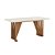 Mesa Adriana Retangular 180cm c/ Vidro Ref. SC82-127 - Nature / Off White - Móveis Henn - Imagem 2