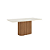 Mesa Solana Retangular 160cm c/ Vidro Ref. SC68-127 - Nature / Off White - Móveis Henn - Imagem 3