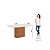 Mesa Solana Retangular 160cm c/ Vidro Ref. SC68-127 - Nature / Off White - Móveis Henn - Imagem 4