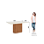 Mesa Solana Retangular 160cm c/ Vidro Ref. SC67-127 - Nature / Off White - Móveis Henn - Imagem 4