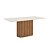 Mesa Solana Retangular 180cm c/ Vidro Ref. SC84-127 - Nature / Off White - Móveis Henn - Imagem 2