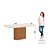 Mesa Solana Retangular 180cm c/ Vidro Ref. SC84-127 - Nature / Off White - Móveis Henn - Imagem 3
