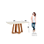 Mesa Lins Retangular 160cm c/ Vidro - Ref. SC92-127 - Nature / Off White - Móveis Henn - Imagem 4