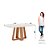 Mesa Lins Retangular 160cm c/ Vidro - Ref. SC93-127 - Nature / Off White - Móveis Henn - Imagem 3