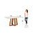 Mesa Lins Retangular 160cm c/ Vidro - Ref. SC93-127 - Nature / Off White - Móveis Henn - Imagem 4