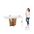 Mesa Vértice Retangular 160cm c/ Vidro Ref. SC35-127 - Nature / Off White - Móveis Henn - Imagem 3