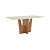Mesa Vértice Retangular 180cm c/ Vidro Ref. SC88-127 - Nature / Off White - Móveis Henn - Imagem 3