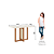 Mesa Natali Retangular 120cm c/ Vidro Ref. SC74-127 - Nature / Off White - Móveis Henn - Imagem 4