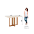 Mesa Natali Retangular 120cm Ref. SC75-127 - Nature / Off White - Móveis Henn - Imagem 4