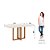 Mesa Natali  Retangular 160cm c/ Vidro Ref. SC71-127 - Nature / Off White - Móveis Henn - Imagem 3