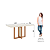 Mesa Natali Retangular 160cm c/ Vidro Ref. SC71-127 - Nature / Off White - Móveis Henn - Imagem 4
