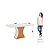 Mesa Luiza Retangular 160cm c/ Vidro Ref. SC15-127 - Nature / Off White - Móveis Henn - Imagem 4