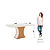 Mesa Luiza Retangular 160cm c/ Vidro Ref. SC14-127 - Nature / Off White - Móveis Henn - Imagem 4