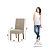 Par de Cadeiras Anne - Ref. S33-536 - Corano Bege / Creme - Moveis Henn - Imagem 6