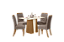 Conjunto de Mesa Orus 120 + 04 Cadeiras Bella Marrom Amendoa - Móveis Henn - Imagem 2