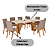 Conjunto de Mesa Adriana 200cm c/ Vidro e Canto Redondo + 08 Cadeiras Isa Bege - Móveis Henn - Imagem 2