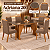 Conjunto de Mesa Adriana 200cm c/ Vidro e Canto Redondo + 06 Cadeiras Bella Marrom Amendoa - Móveis Henn - Imagem 2