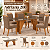 Conjunto de Mesa Adriana 200cm c/ Vidro e Canto Redondo + 06 Cadeiras Bella Marrom Amendoa - Móveis Henn - Imagem 1
