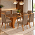 Conjunto de Mesa Adriana 200cm c/ Vidro e Canto Redondo + 06 Cadeiras Bella Marrom Amendoa - Móveis Henn - Imagem 3