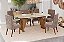 Conjunto de Mesa Adriana 180cm c/ Vidro e Canto Redondo + 06 Cadeiras Eloa Cacao - Móveis Henn - Imagem 1