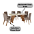 Conjunto de Mesa Adriana 180cm c/ Vidro e Canto Redondo + 06 Cadeiras Malu Marrom Amendoa - Móveis Henn - Imagem 2