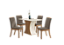 Conjunto de Mesa Luiza 120cm c/ Vidro e Canto Redondo + 04 Cadeiras Vita Linho - Móveis Henn - Imagem 2