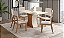 Conjunto de Mesa Luiza 160cm c/ Vidro e Canto Redondo + 06 Cadeiras Milla Linho - Móveis Henn - Imagem 1