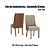 Conjunto de Mesa Luiza 160cm c/ Vidro + 06 Cadeiras Ivy Corano Caramelo / Creme - Móveis Henn - Imagem 4