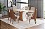 Conjunto de Mesa Luiza 160cm c/ Vidro + 06 Cadeiras Ivy Corano Caramelo / Creme - Móveis Henn - Imagem 1