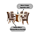 Conjunto de Mesa Luiza 160cm c/ Vidro + 06 Cadeiras Bella Marrom Amendoa - Móveis Henn - Imagem 2