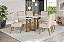 Conjunto de Mesa Natali 160cm c/ Vidro e Canto Redondo + 06 Cadeiras Nina Linho - Móveis Henn - Imagem 1