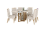 Conjunto de Mesa Natali 160cm c/ Vidro e Canto Redondo + 06 Cadeiras Nina Linho - Móveis Henn - Imagem 2
